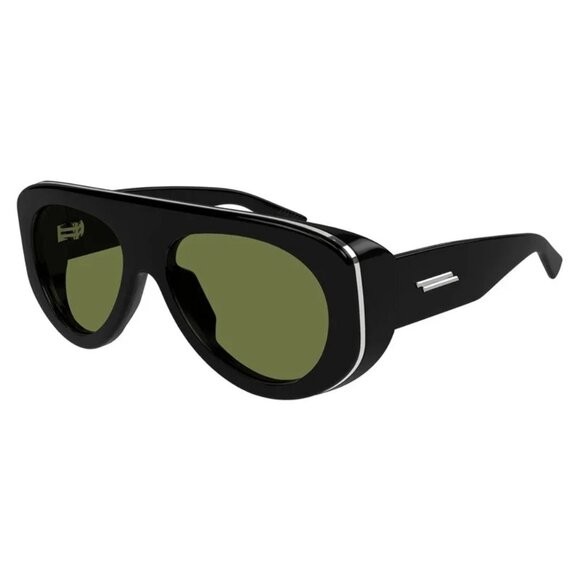 NEW BOTTEGA VENETA BV1362S 006 UNISEX BLACK GREEN SUNGLASSES